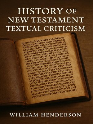 cover image of History of New Testament Textual Criticism
